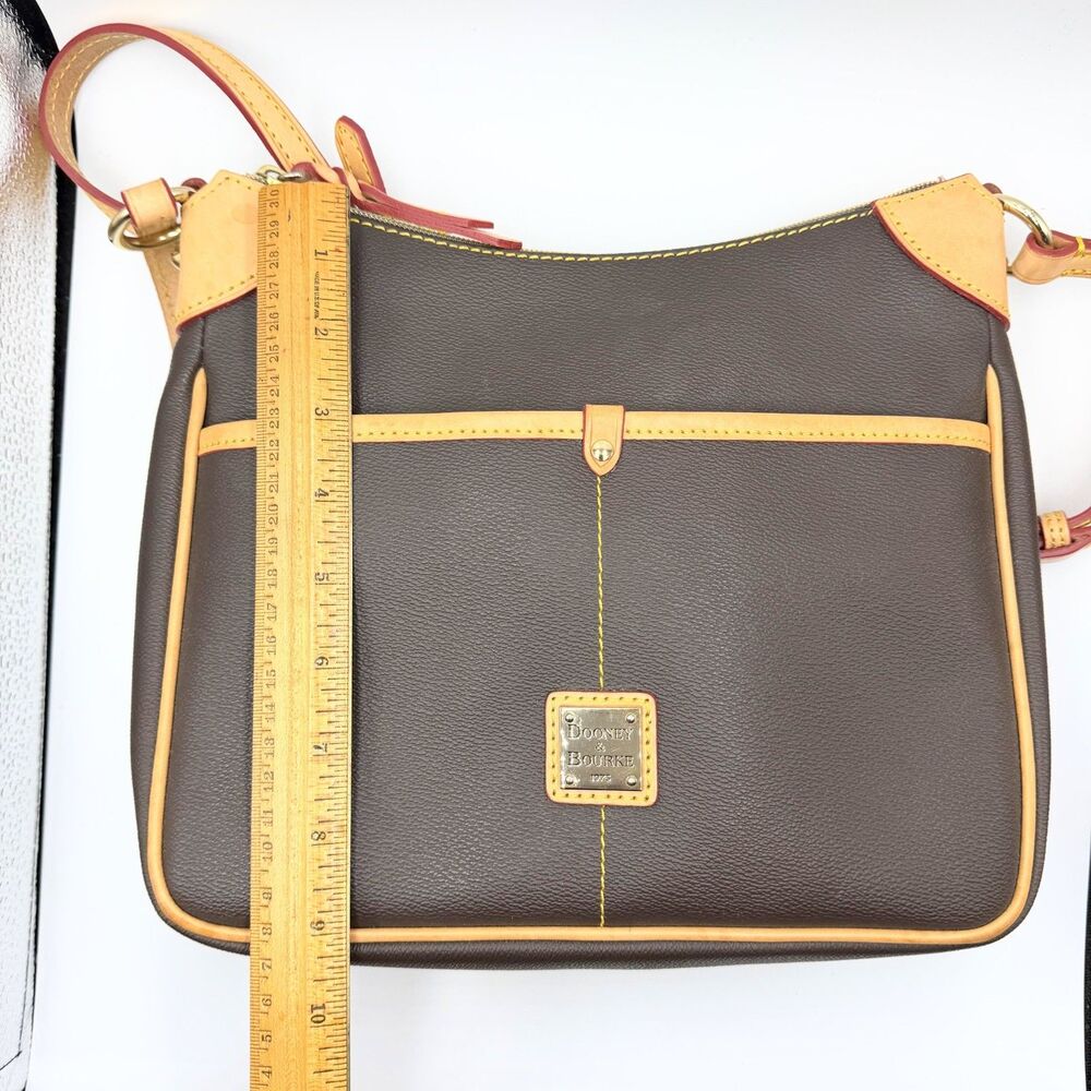 Dooney & Bourke Pebble Grain Kimberly Brown Leather Crossbody Bag - Picture 15 of 16